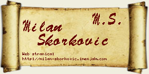 Milan Skorković vizit kartica